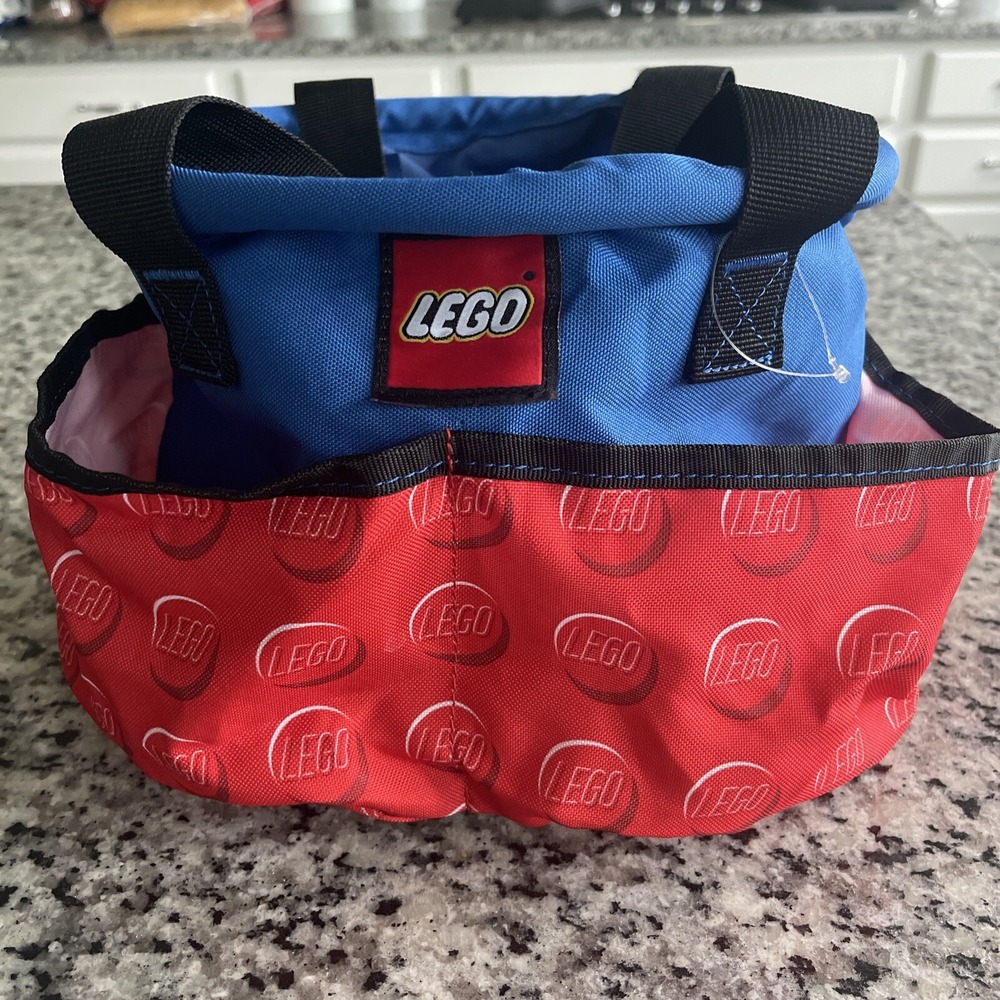 LEGO Brand Big Storage Bucket Bag Pockets‎ Handles Organizer Red Blue 2018 #20